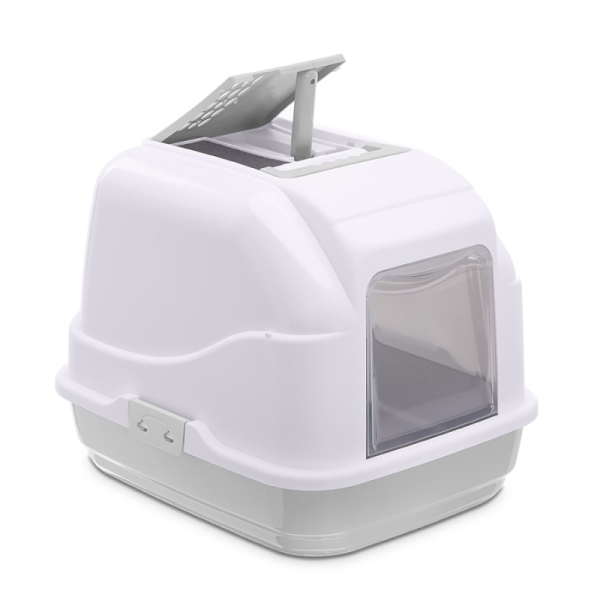 Imac Easy Cat Kapalı Kedi Tuvaleti Gri/beyaz 50x40x40cm - 1