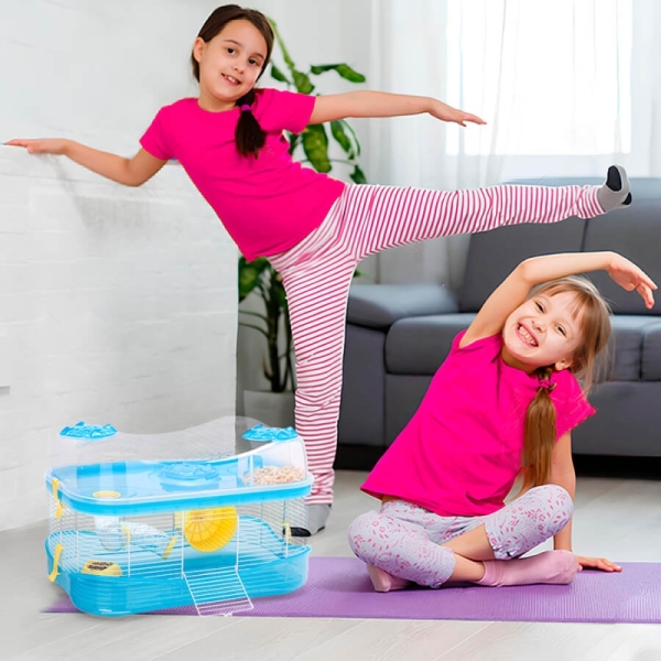 Imac Fantasy Hamster Kafesi Mavi 58x38x38,5cm - 2