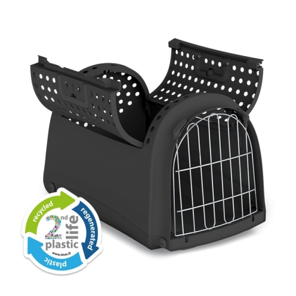 Imac Lınus Cabrıo 2nd Lıfe Üstü Açılır Evcil Hayvan Taşıma Çantası Siyah 52,5x32x34,5cm - IMAC