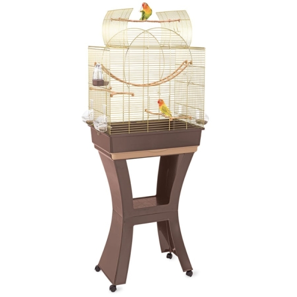 Imac Matılde Ayaklı Kuş Kafesi Kahve/gold 58x38x71/143cm - IMAC