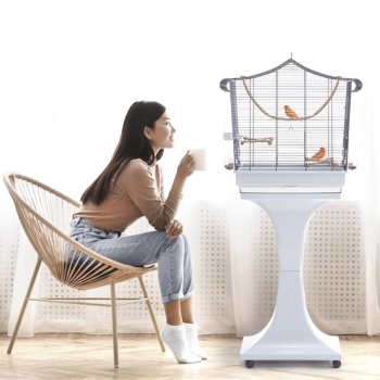 Imac Sofıa Ayaklı Kuş Kafesi Morcivert 62,5x33x61/132cm -SADECE İSTANBUL İÇİ TESLİMATA UYGUNDUR - 1