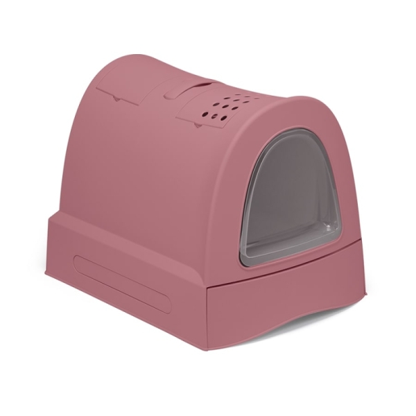 Imac Zuma Torbalı Kapalı Kedi Tuvaleti Pembe 56x40x42,5cm - 1