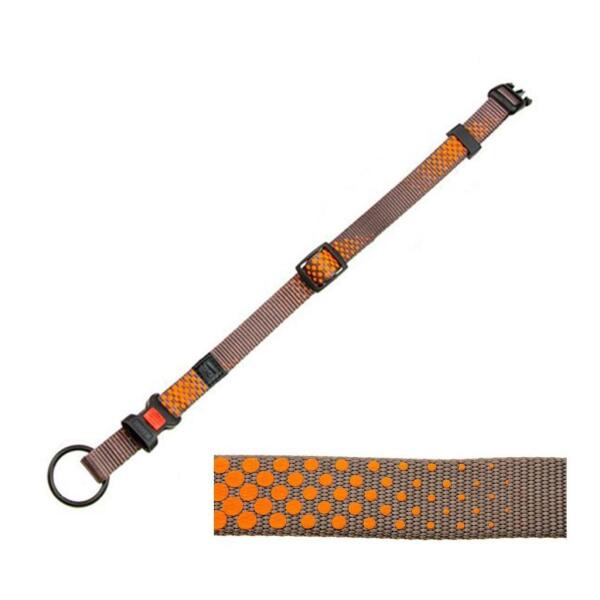 Karli Boyun Tasması 30-45Cm Turuncu/Gri Small - 1