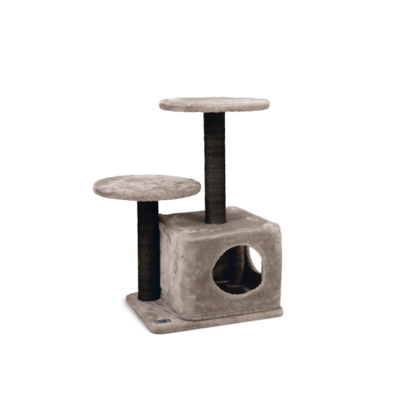Karlıe Katlı Kedi Evi Ve Tırmala Tahtası Gri (45x35x70) - Karlie