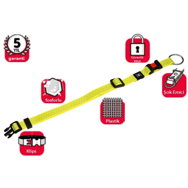 Karlıe Kilitli Boyun Tasma S 30-45 Cm Sarı - 1