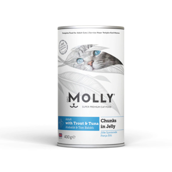 Molly Jöle İçinde Parça Alabalık ve Ton Balıklı Yetişkin Kedi Konservesi 400gr - Molly