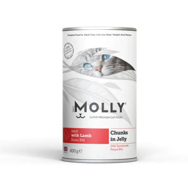 Molly Jöle İçinde Parça Kuzu Etli Yetişkin Kedi Konservesi 400gr - 1