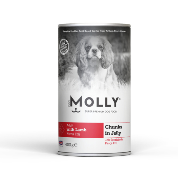 Molly Jöle İçinde Parça Kuzu Etli Yetişkin Köpek Konservesi 400gr - Molly
