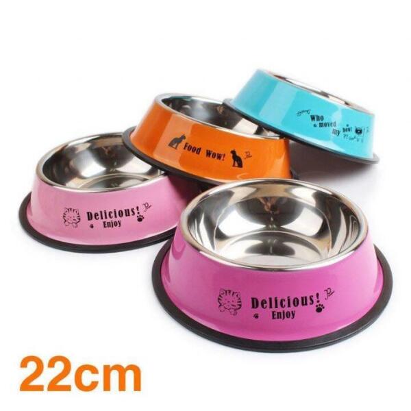 Nunbell Çelik Mama Kabı Renkli 22 Cm Pembe - Nunbell