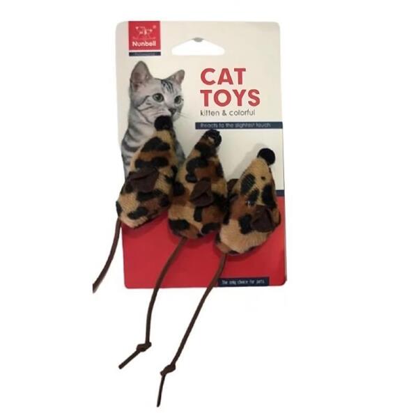 Nunbell Renkli Tüylü Fare 3'lü Siyah - Nunbell