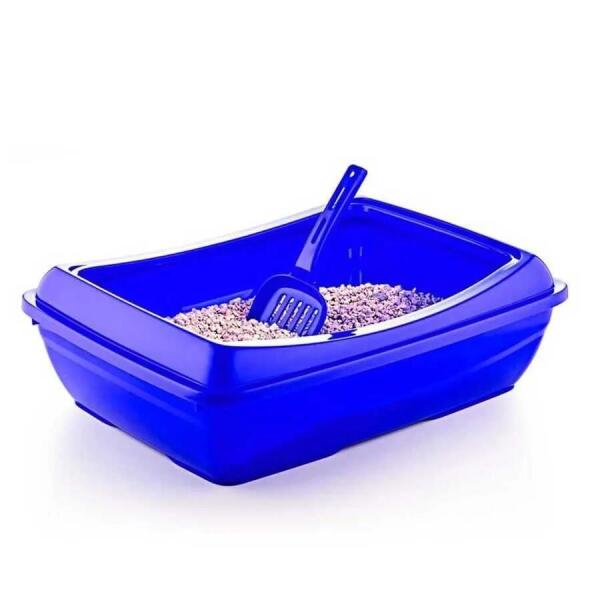 Petshopum Açık Kedi Tuvaleti 49x37.5x15 Cm Mavi - Petshopum