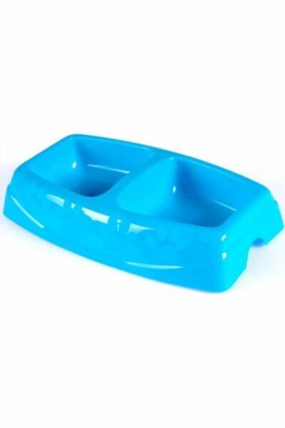 Petshopum Büyük İkili Mama Kabı Mavi - Petshopum