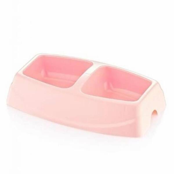 Petshopum Büyük İkili Mama Kabı Pembe - Petshopum