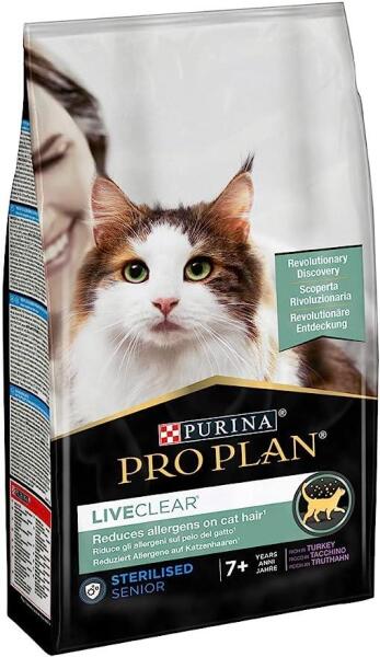 Pro Plan Liveclear Sterilised +7 Hindili Kısırlaştırımış Yaşlı Kedi Maması 1.4 Kg - 2