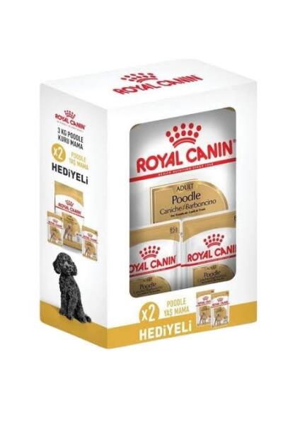 Royal Canin Bundle Poodle Yetişkin Köpek Maması 3Kg 2 Adet Yaş Mama Hediye - Royal Canin