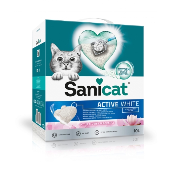 Sanicat Active White Lotus Çiçeği Kedi Kumu 10 L - Sanicat