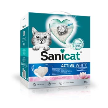 Sanicat Active White Lotus Çiçeği Kedi Kumu 10 L - 1