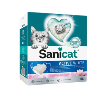 Sanicat Active White Lotus Çiçeği Kedi Kumu 6 L - 1