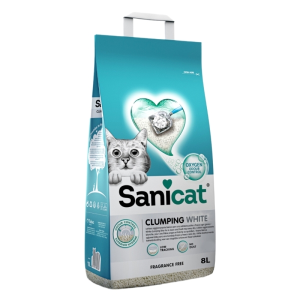 Sanicat Clumping White Kokusuz Kedi Kumu 8 L - Sanicat