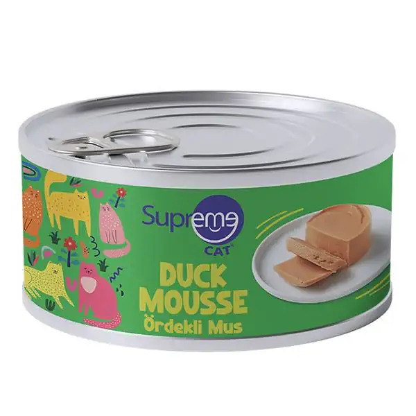 Supreme Cat Ördekli Püre Yetişkin Konserve Kedi Maması 85gr 24lü - Supreme