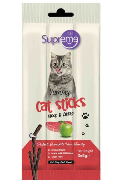 Supreme Cat Sığır Etli Ve Elmalı Ödül Çubuk 3x5 Gr - Supreme
