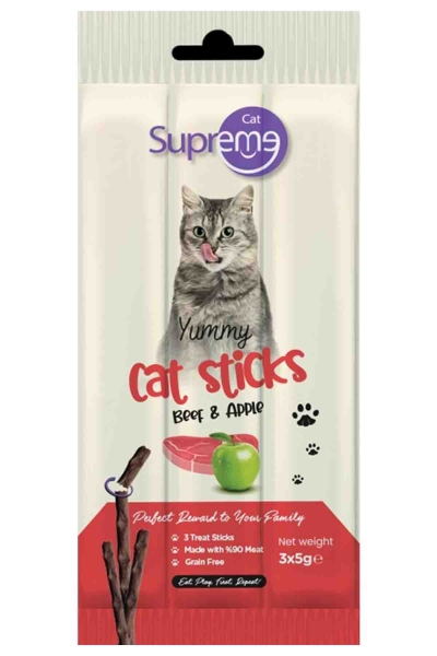 Supreme Cat Sığır Etli Ve Elmalı Ödül Çubuk 3x5gr - 1