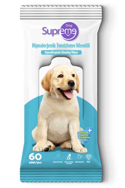Supreme Dog Hipoalerjenik Köpek Bakım ve Temizleme Mendili 60 Lı - Supreme