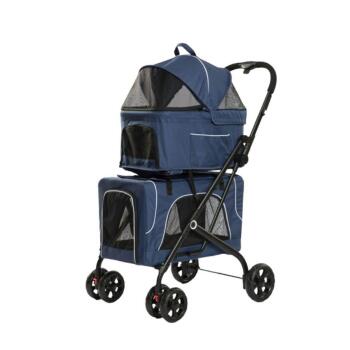 Tommy Çift Katlı Evcil Hayvan Arabası Mavi 66x50x98 Cm Max 30 Kg - 1