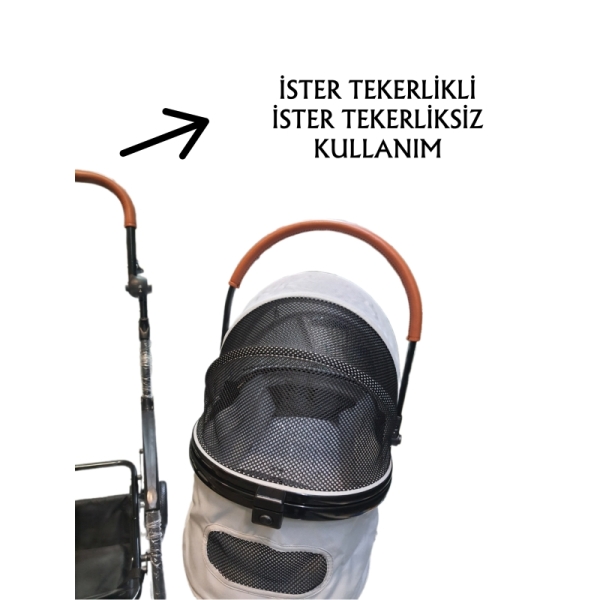 Tommy Evcil Hayvan Arabası 76,5x48x99cm Gri Max 15 Kg - 2