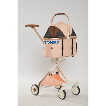 Tommy Evcil Hayvan Arabası Gold Pembe 83*48.5* 110cm Max 10kg - 1