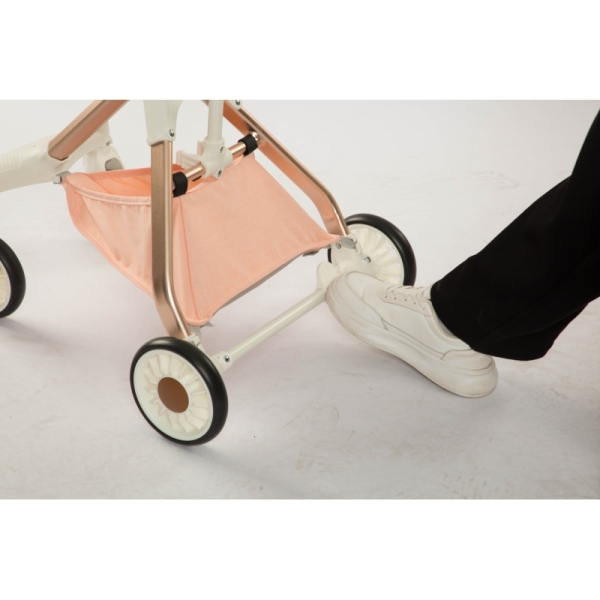 Tommy Evcil Hayvan Arabası Gold Pembe 83*48.5* 110cm Max 10kg - 3