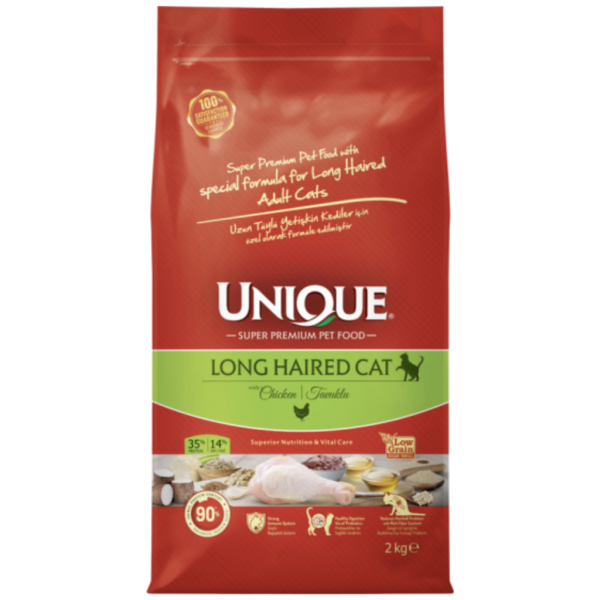 Unique Long Haired Tavuklu Yetişkin Kedi Maması 2 Kg - Unique