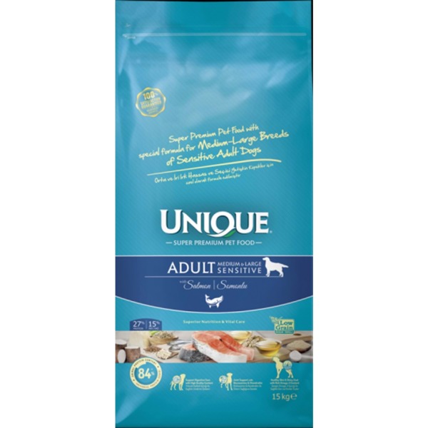 Unique Sensitive Somonlu Orta ve İri Irk Yetişkin Köpek Maması 3kg - 1