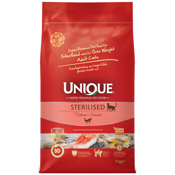 Unique Sterilised Somonlu Kısırlaştırılmış Kedi Maması 7 Kg - Unique