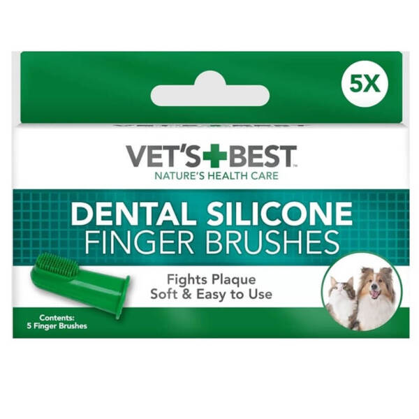 Vets Best Silikon Başlıklı Parmak Diş Fırçası 5 li - Vets Best
