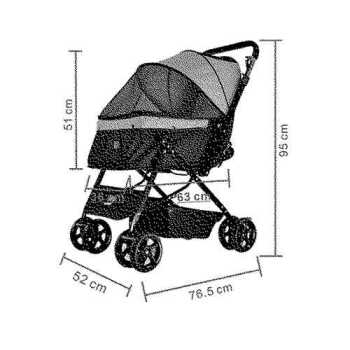 Zampa Nova Kedi ve Köpek Arabası Siyah - 2