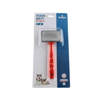 Zampa Silikon Top Başlıklı Kedi Ve Köpek Fırçası Small 14x6 Cm Kırmızı - 3