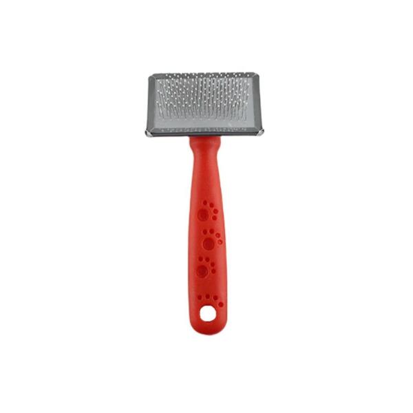 Zampa Silikon Top Başlıklı Kedi Ve Köpek Fırçası Small 14x6 Cm Kırmızı - Zampa